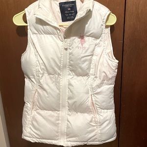 White puffer vest